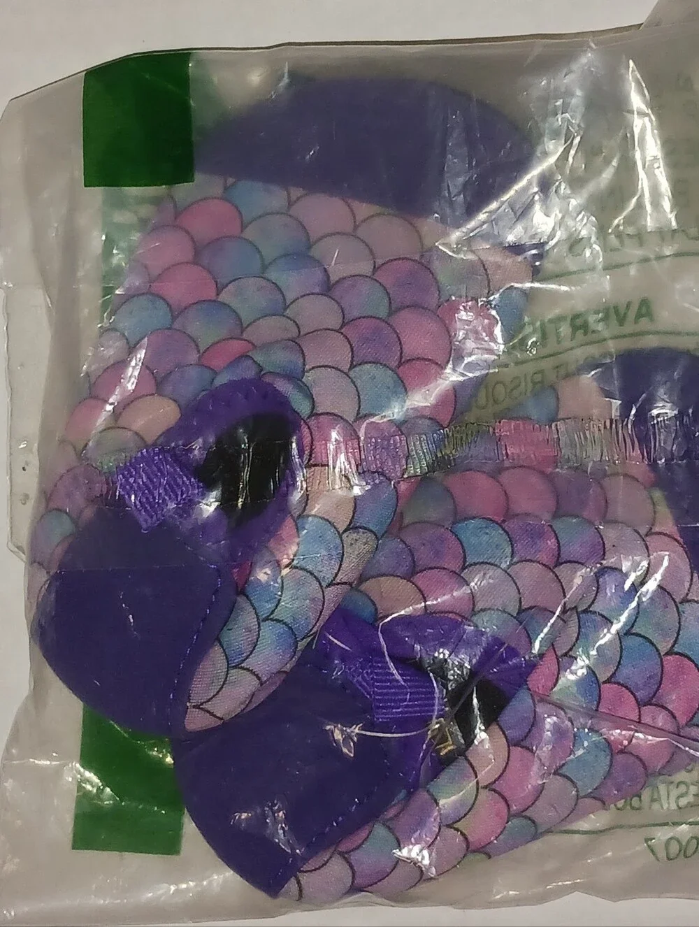 Baby Water Shoes Blue Rainbow Mermaid Print Size 18/19 , 4-3/4in Long NWT